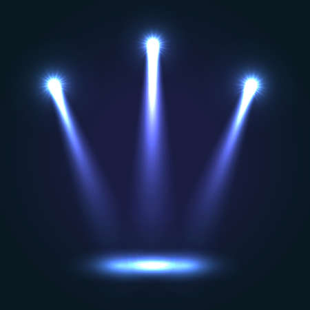 Vector Background With Three Bright Projectorsのイラスト素材