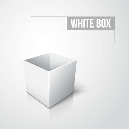 Empty white box for gift with shadow and reflectionのイラスト素材