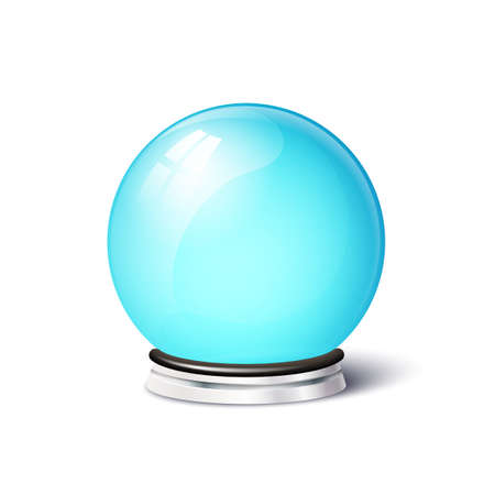 Isolated vector magic spiritual ball. Empty snowglobe on metal baseのイラスト素材