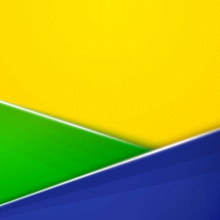 Abstract geometric background using Brazil flag colors. Vector illustrationのイラスト素材