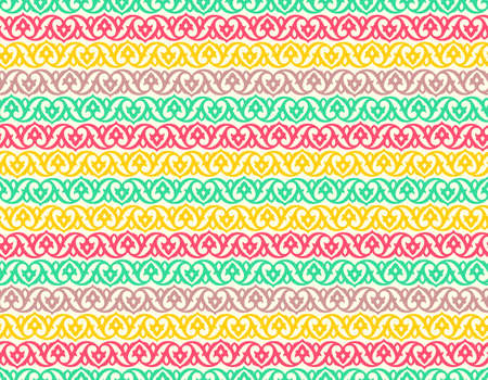 Seamless pattern with tatar ornament. Eastern stylish abstract vector background. Colorful flat texture for wrapping. Oriental pattern. Islamic seamless pattern.のイラスト素材