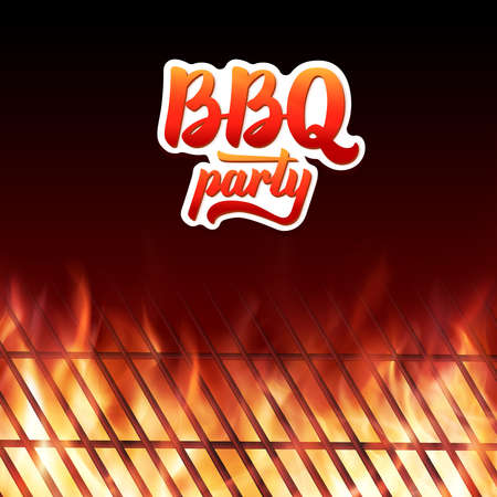 Barbecue party poster template.のイラスト素材