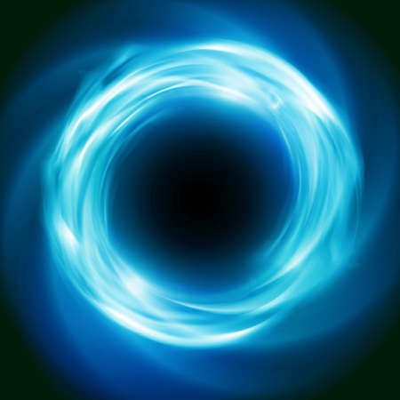 Bright cosmic vector background with blue glowing vortex. Abstract astronomy wallpaper design with super nova or black holeのイラスト素材