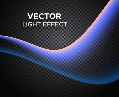 Colorful vector light effect on transparent background. Banner layout with purple smoke waves.のイラスト素材
