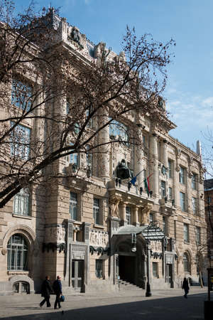 Budapest, Hungary - March 08, 2017: Exterior of the Franz Liszt Academy of Music in placed Ferenc Liszt Square. Includes a concert hall and music conservatory and founded in 1875のeditorial素材
