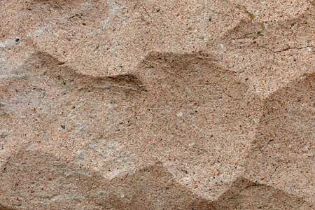 Ribbed concrete wall closeup photo. Cement surface with fluted texture.の写真素材