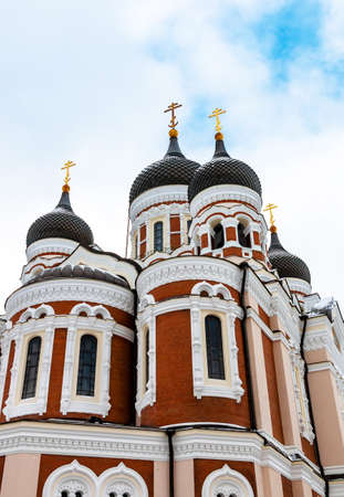 Alexander Nevsky Cathedral in Tallinn old town. Orthodox church in capital of Estonia, famous tourist place.の写真素材