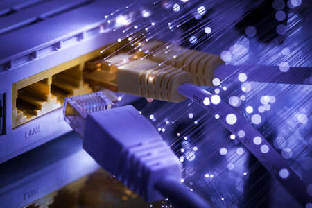 net cable connection - optic fiberの写真素材