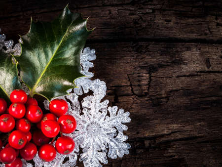 Christmas decoration with mistletoe - close upの写真素材