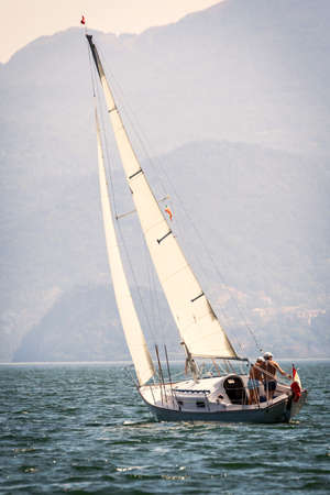 sailing trip - Como lake Italyの写真素材
