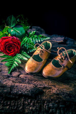 handmade leather shoes - close upの写真素材