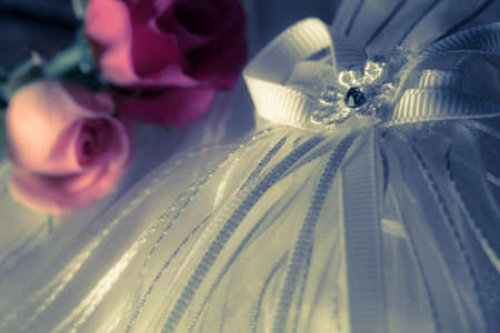 model wedding dress with rosesの写真素材