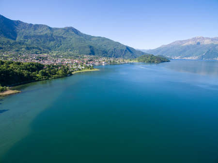 Como Lake (IT) - Colico- aerial viewの写真素材