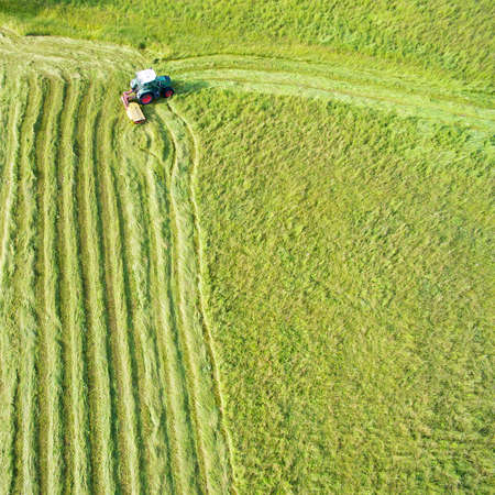 Fodder cutting and processing - aerial viewの写真素材