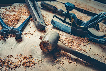 old joinery tools - close upの写真素材