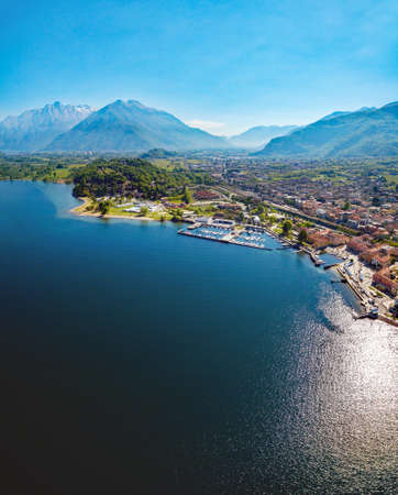 Colico - Lake Como (IT) - Aerial overviewの写真素材