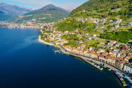 Domaso - Lake Como (IT) - Panoramic aerial viewの写真素材