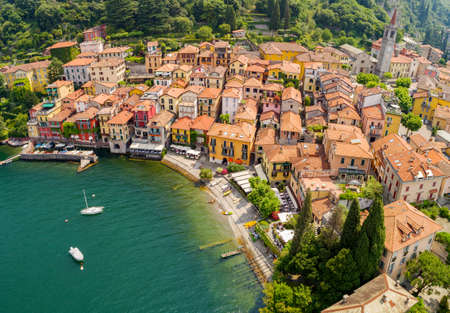 Varenna - Lake Como (IT) - Aerialの写真素材