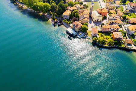 Town of Dervio, Lake Como (IT), Aerial viewの写真素材