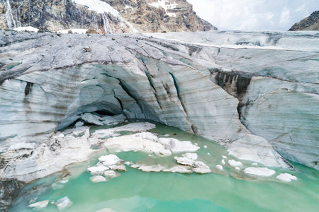 Alta Valmalenco (IT), view of the Fellaria glacier, July 2018の写真素材