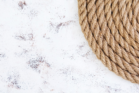 Rope on white background. Top viewの写真素材