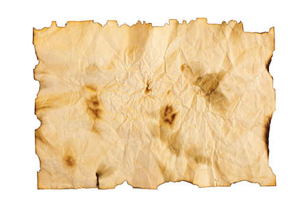 Old paper isolated on white background. Top view