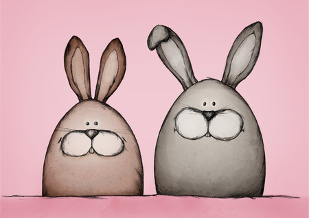 Easter egg bunniesの写真素材