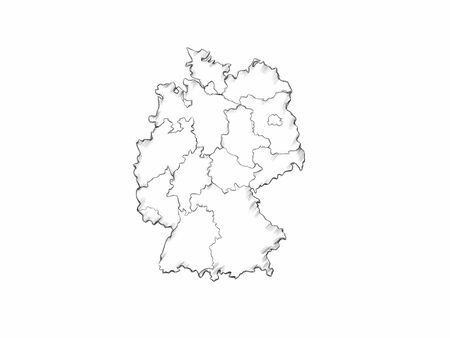 Simple Illustration of a Map of Germanyの写真素材