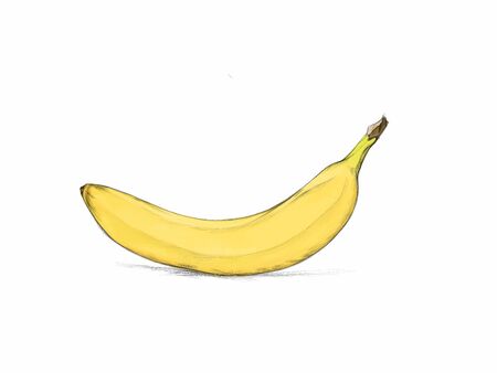 Illustration of a Simple yellow bananaの写真素材