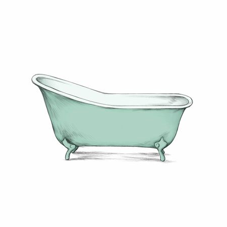 Illustration of an Enamel bathtubの写真素材