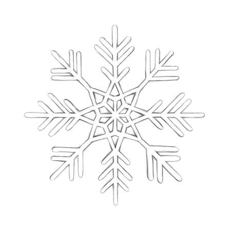 Handmade illustration of a drawn snow crystalの写真素材