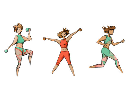 Different active women in sportsの写真素材