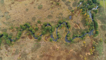 River is shown in the image, with trees lining its banks. The water is murky and the surrounding...