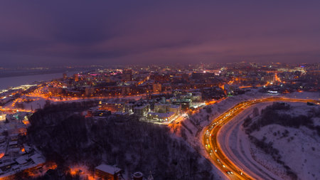 Panoramic view of the city of Nizhny Novgorod. Russiaの写真素材