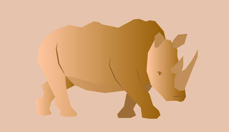 Wild animal rhino in abstract style. Vector illustration.のイラスト素材