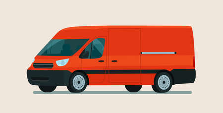 Cargo van isolated. Vector flat style illustration.
