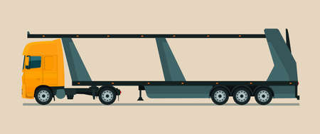 Empty car carrier. Vector illustration.のイラスト素材