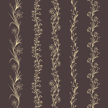 Set of seamless floral borders.のイラスト素材