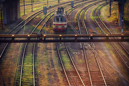 train on railroadの写真素材