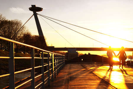 Couple in sunlightの写真素材