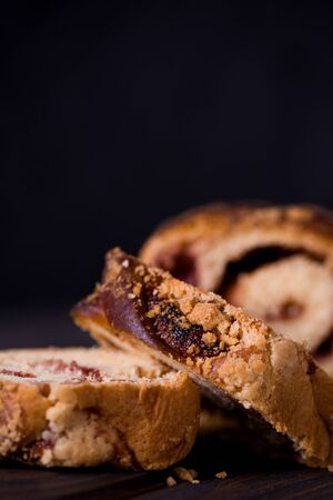 Homemade cake with fruit fillingの写真素材