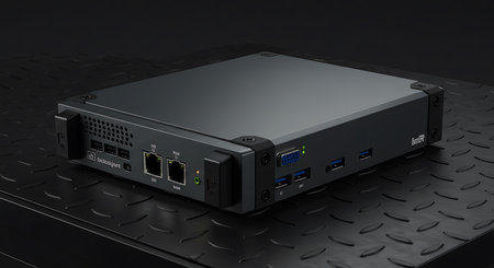 3D render of a hard drive isolated on a black background.の素材