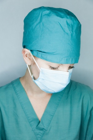 Nurse looking downの写真素材