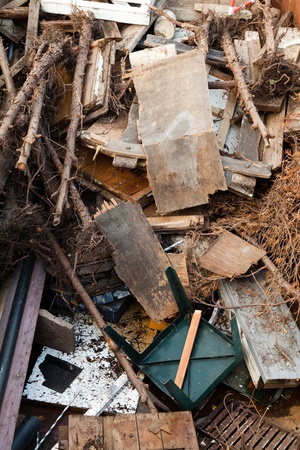 Pile of mixed garbage after a demolition project / renovationの写真素材