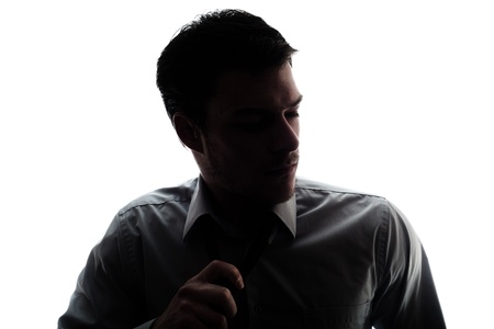Businessman portrait silhouette loosen a bitの写真素材