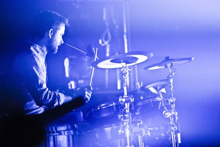 MONTREAL, QUEBEC/CANADA, MAY 9 2013: Draginette, consists of singer-songwriter Martina Sorbara, bassist and producer Dan Kurtz and drummer Joel Stouffer. in concert in Montreal at the National. のeditorial素材