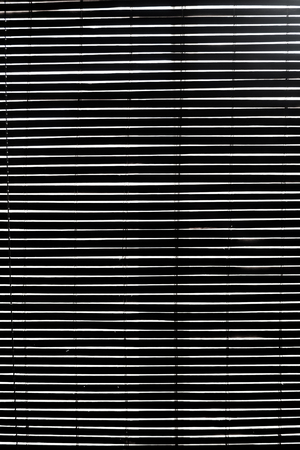 Horizontal Wooden Blinds Closed during the day