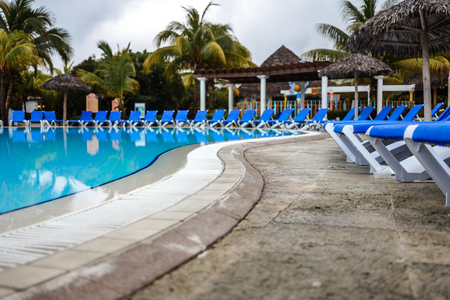 Empty Pool in resort during the Morningのeditorial素材