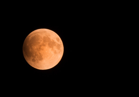Orange Blood Moon during a Lunar Eclipse