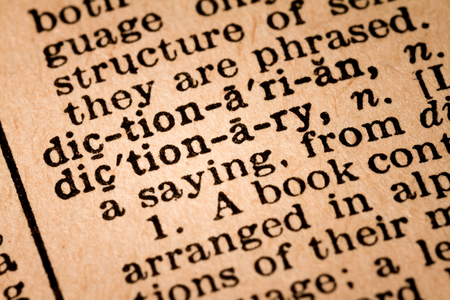 October 1st, 2015 - Montreal, Canada. Close-up of an Old 1945 Webster Vintage Dictionary showing the...
